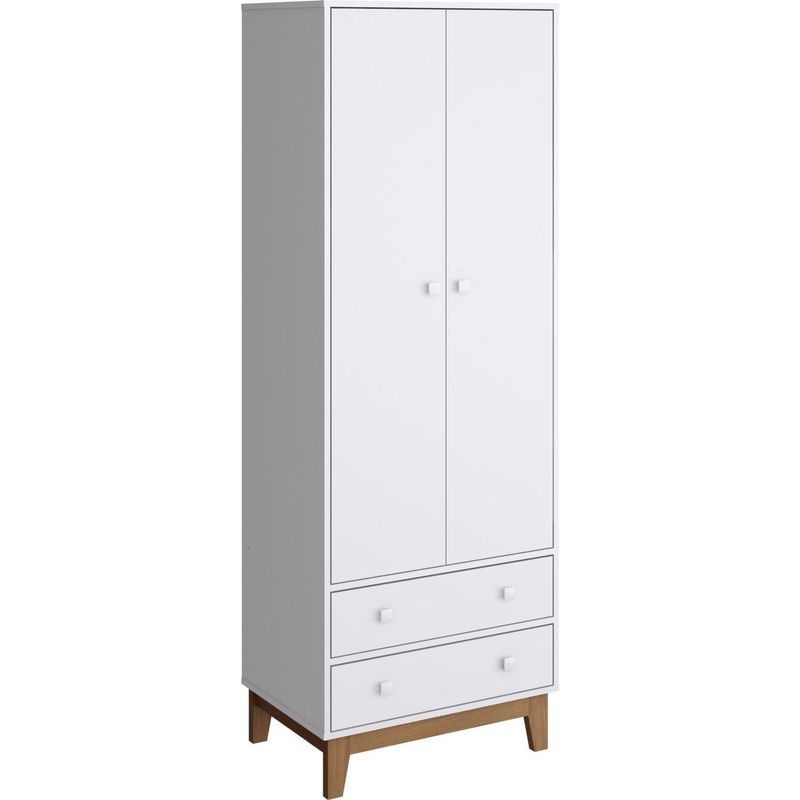 KIDSCOOL - Clóset 2 Puerta(s) 2 Cajón(es) 1 Repisa(s) 67x45x189 cm Blanco