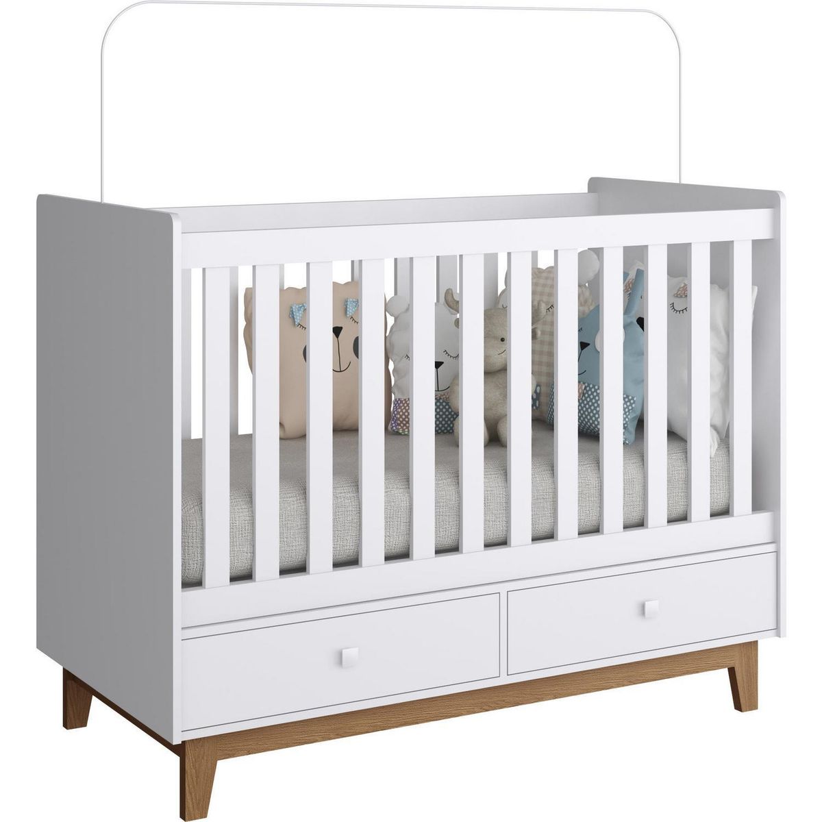 KIDSCOOL - Cuna 133x68,5x105 cm Blanca