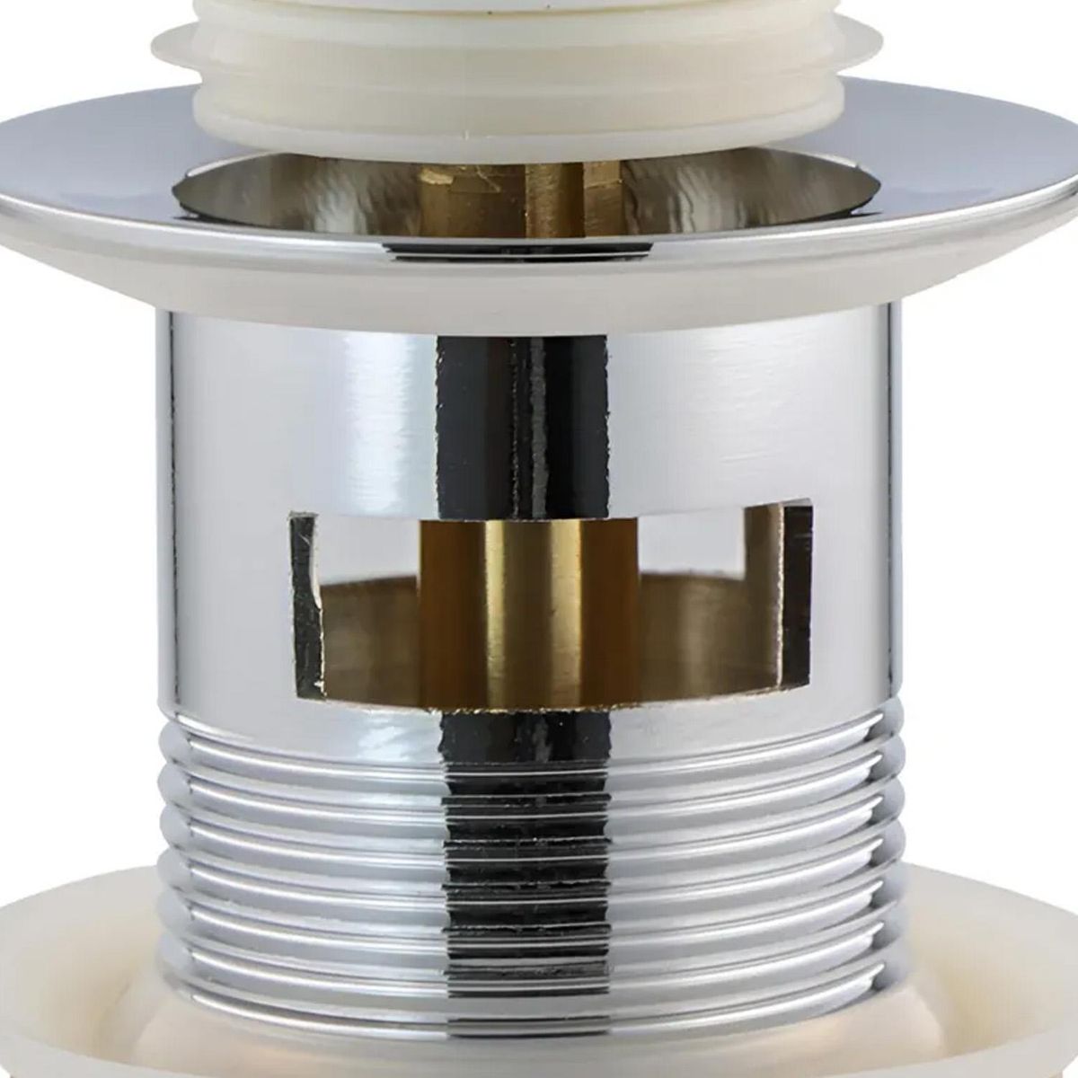 BONOMINI - Desagüe Pop-Up 1 1/4" Tapón Loza Blanco con Rebalse