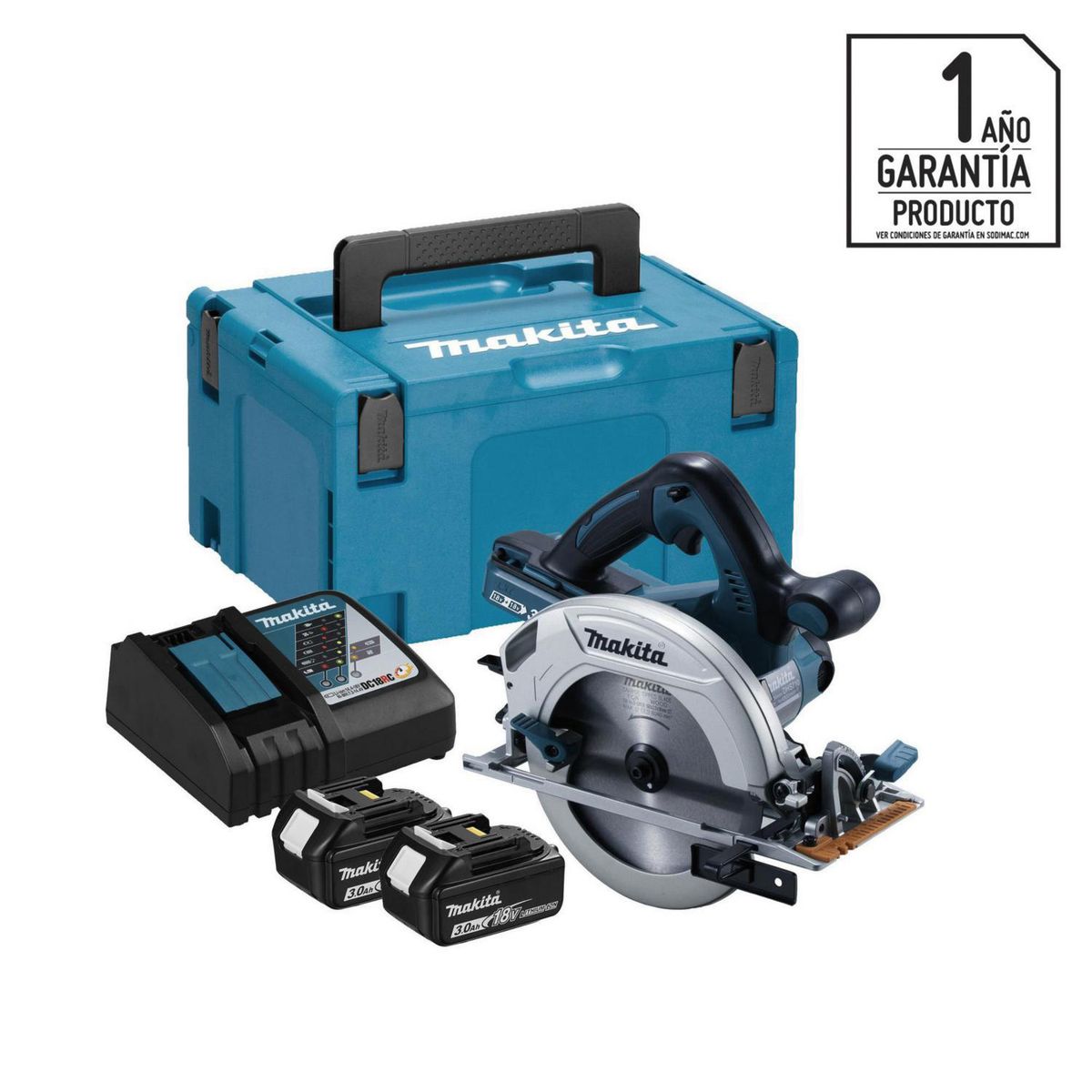 MAKITA - Sierra circular inalámbrica 7 1/4" 18V + 2 baterías