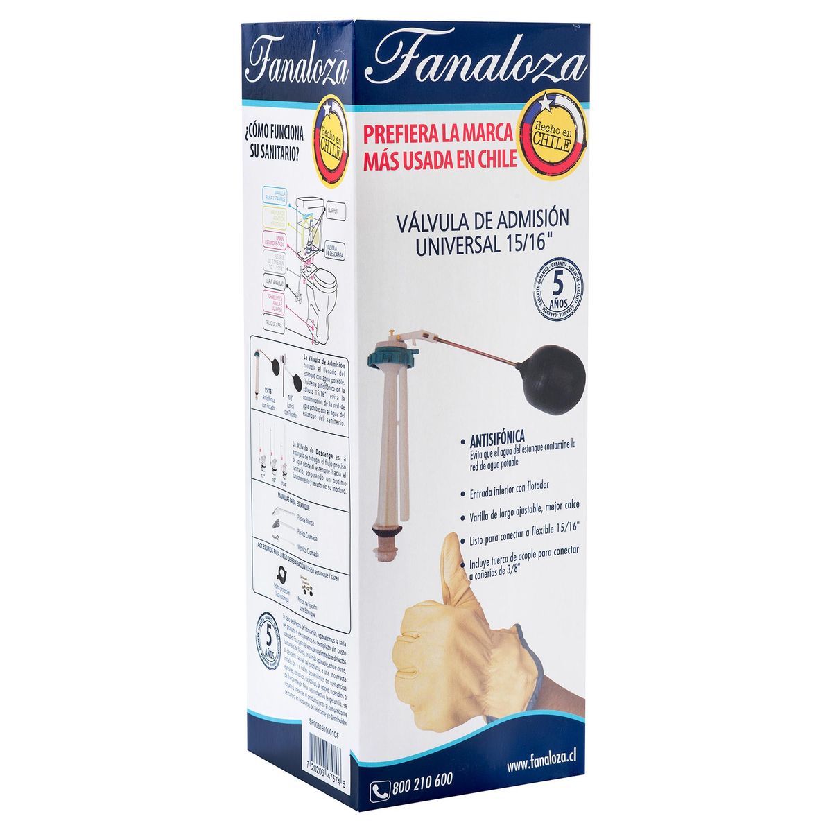 FANALOZA - Válvula de admisión plástico 15/16"