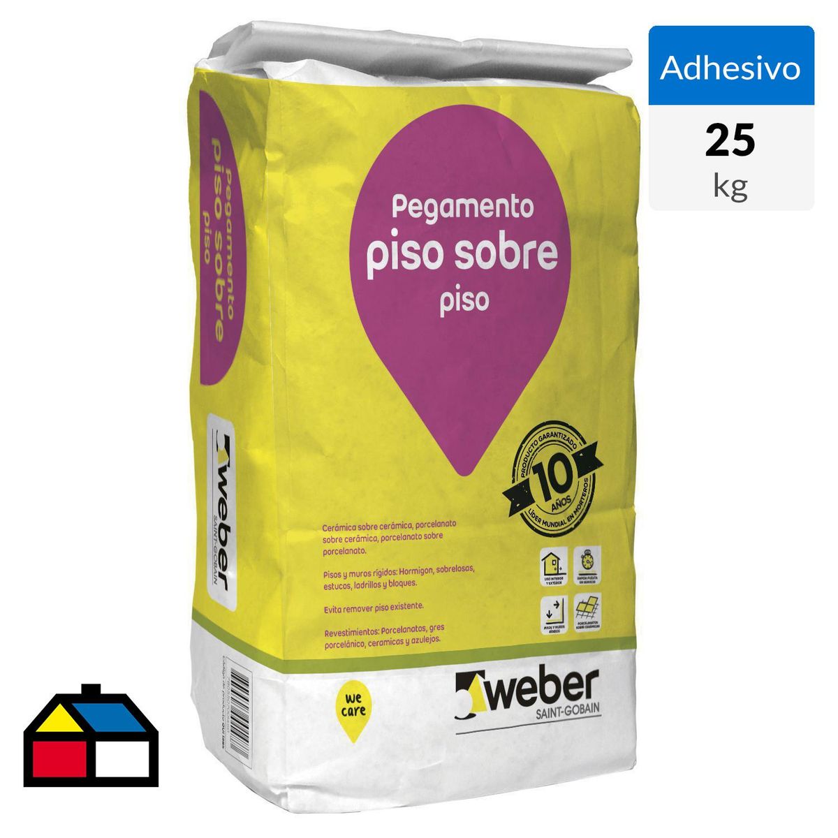 WEBER - Adhesivo Cerámico Piso Superficie Rígido 25 kg