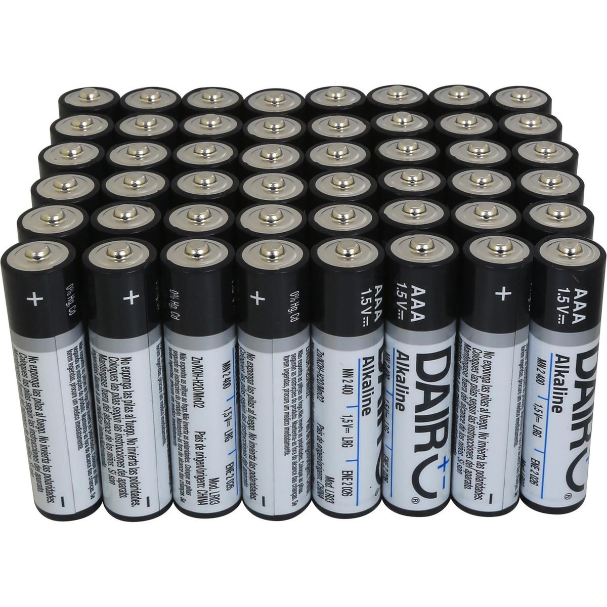 DAIRU - Pack 48 pilas alcalina AAA