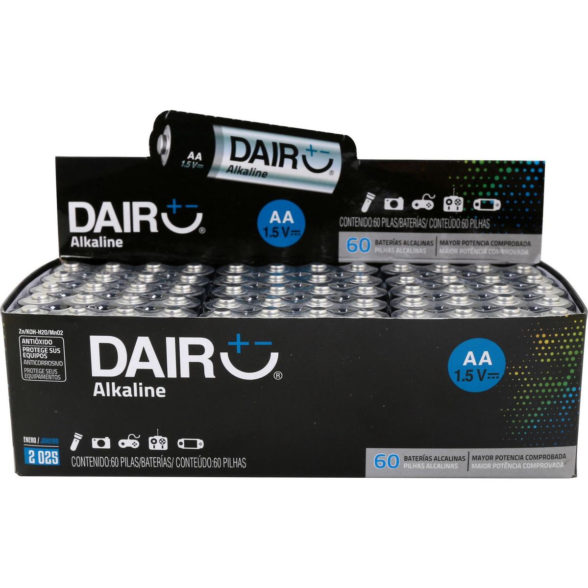 DAIRU - Pack de 60 pilas eco AA