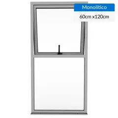 WINTEC - Ventana Aluminio Proyectante 60x120 cm Vidrio Monolítico Mate
