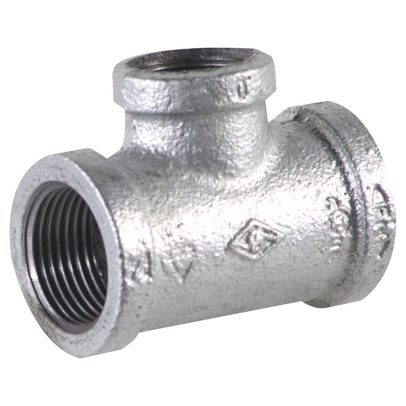 CALESAN - Tee Reducción Fe Galvanizado  3/4" x 1/2" 1u