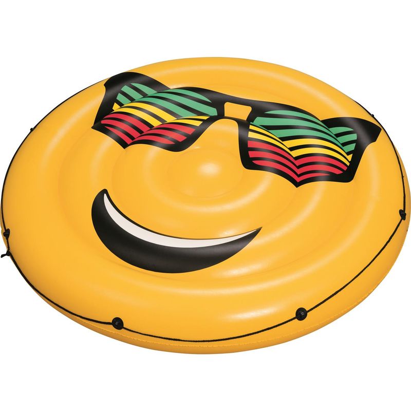 BESTWAY - Flotador Inflable Cara Feliz Amarillo 173x25x173 cm
