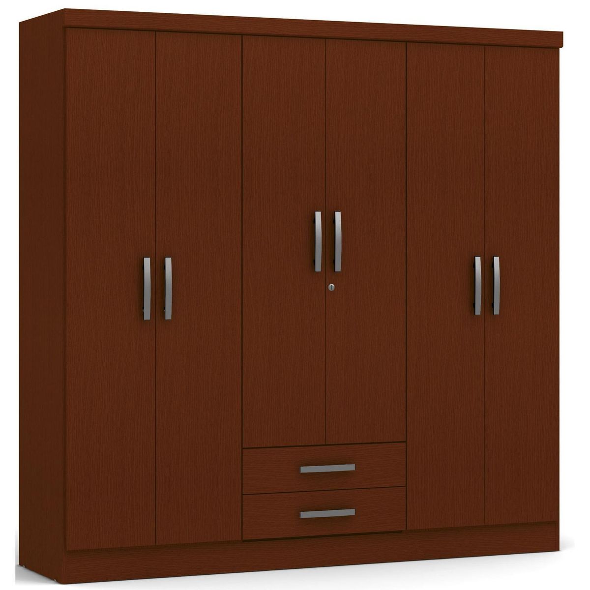 YARDAS - Clóset 6 Puerta(s) 2 Cajón(es) 2 Repisa(s) 180x181x47 cm Caoba