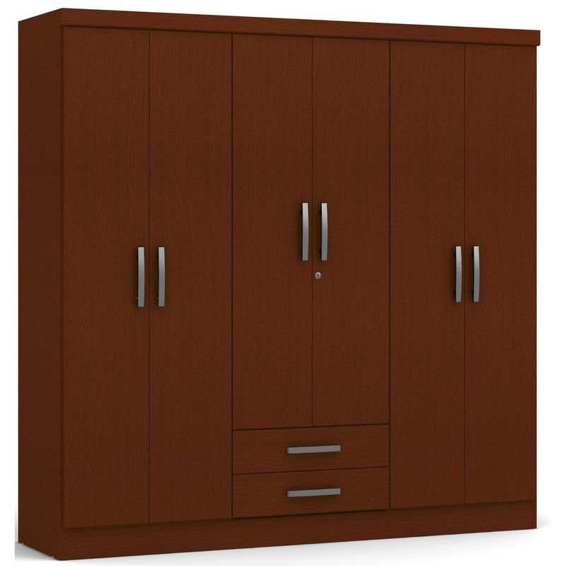 YARDAS - Clóset 6 Puerta(s) 2 Repisa(s) 180x181x47 cm Caoba