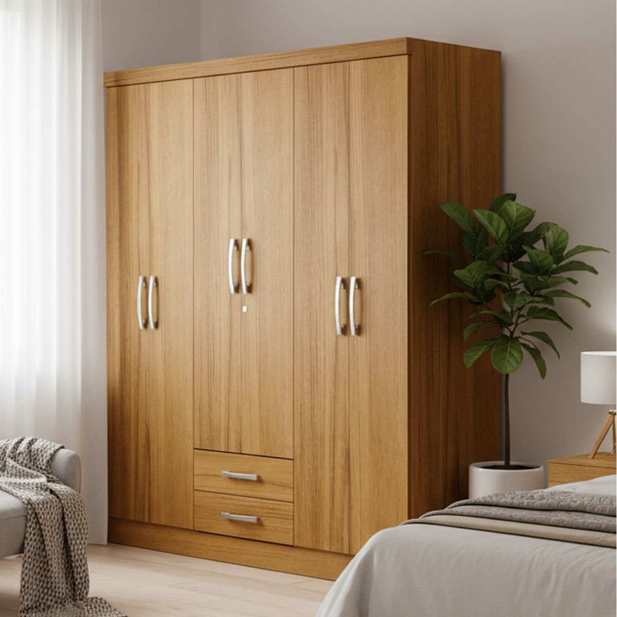 YARDAS - Clóset 6 Puerta(s) 2 Cajón(es) 1 Repisa(s) 180x181x47 cm Teca