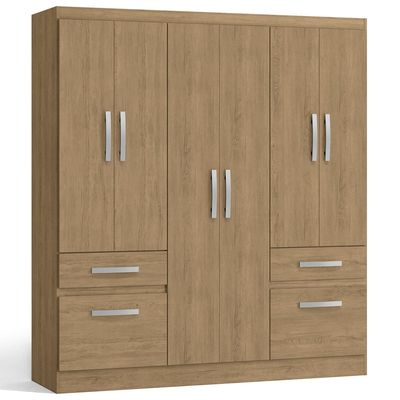 Imagen 2 del producto Clóset 6 Puerta(s) 2 Cajón(es) 1 Repisa(s) 162x180x45 cm Teca