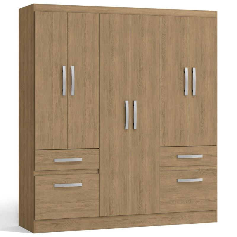 YARDAS - Clóset 6 Puerta(s) 1 Repisa(s) 162x180x45 cm Teca