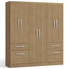 YARDAS - Clóset 6 Puerta(s) 1 Repisa(s) 162x180x45 cm Teca