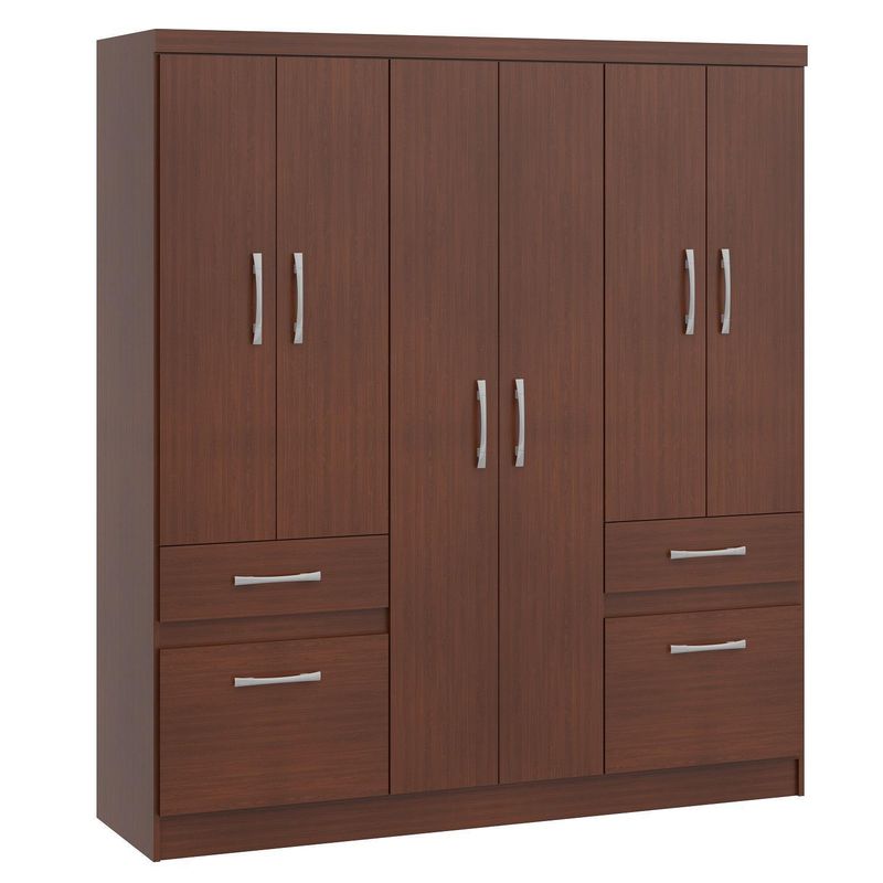 YARDAS - Clóset 6 Puerta(s) 2 Cajón(es) 1 Repisa(s) 162x180x45 cm Caoba
