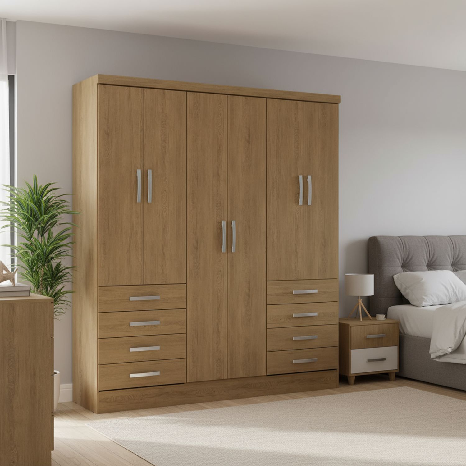 YARDAS Clóset 6 Puerta(s) 180x201x47 cm Teca | Falabella Chile