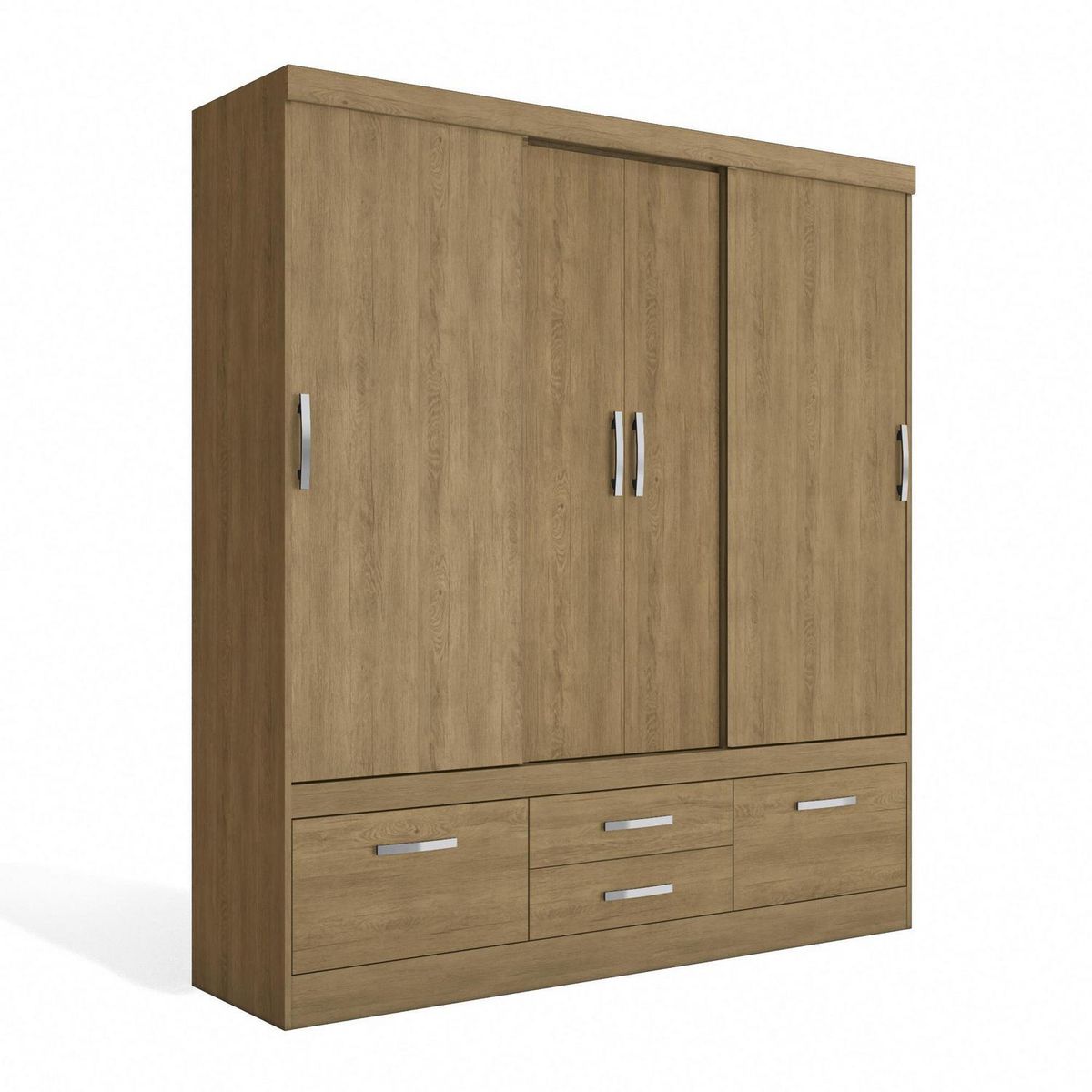 YARDAS - Clóset 4 Puerta(s) 4 Cajón(es) 3 Repisa(s) 183x201x48 cm Teca