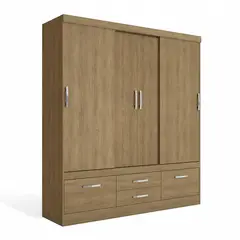 YARDAS - Clóset 4 Puerta(s) 3 Repisa(s) 183x201x48 cm Teca