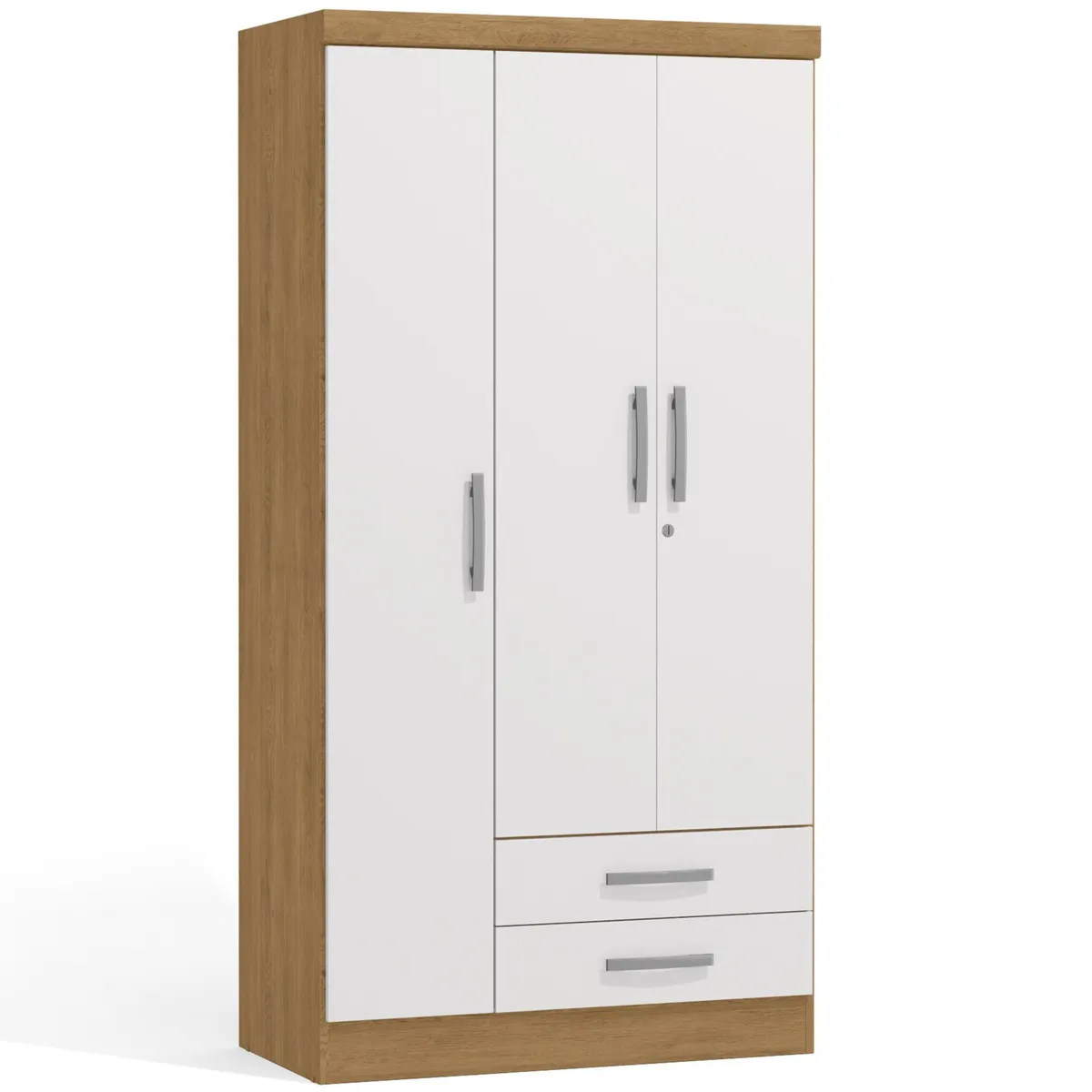 YARDAS - Clóset 3 Puerta(s) 2 Cajón(es) 3 Repisa(s) 91x180x47 cm Blanco