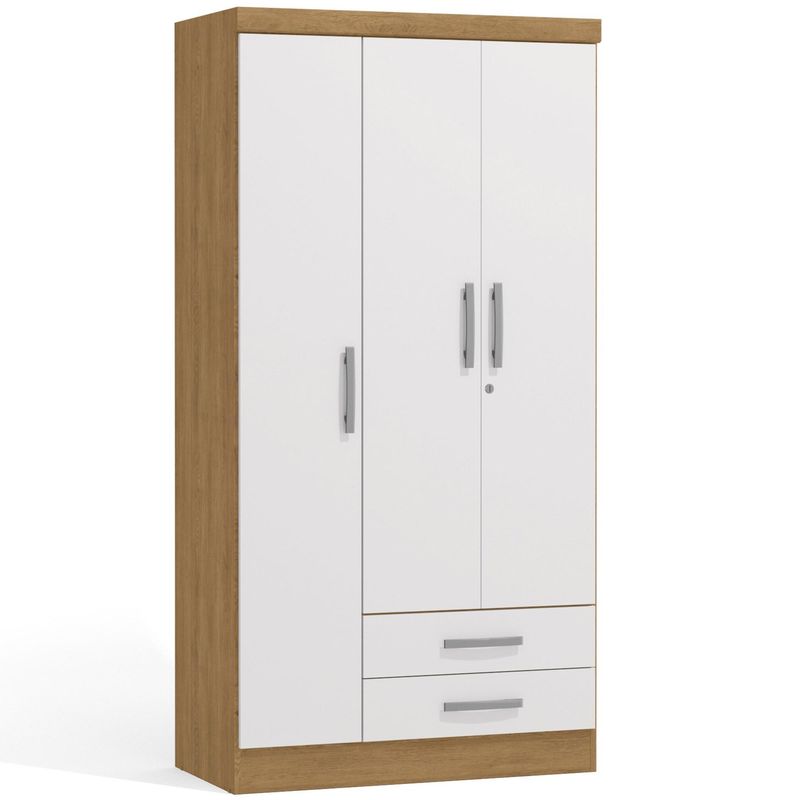 YARDAS - Clóset 3 Puerta(s) 3 Repisa(s) 91x180x47 cm Blanco