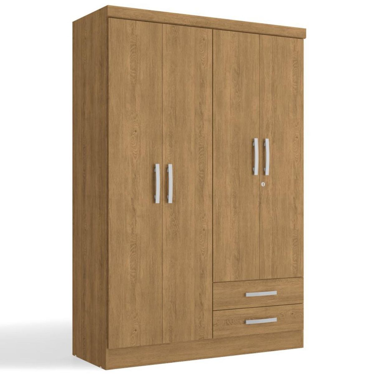 YARDAS - Clóset 4 Puerta(s) 2 Cajón(es) 2 Repisa(s) 121x180x47 cm Teca