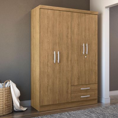 Imagen 2 del producto Clóset 4 Puerta(s) 2 Cajón(es) 2 Repisa(s) 121x180x47 cm Teca