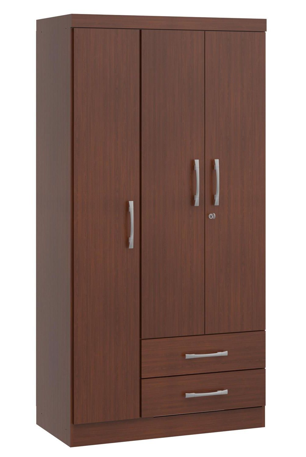 YARDAS - Clóset 3 Puerta(s) 2 Cajone(s) 3 Repisa(s) 91x180x47 cm Caoba