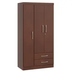 YARDAS - Clóset 3 Puerta(s) 2 Cajone(s) 3 Repisa(s) 91x180x47 cm Caoba