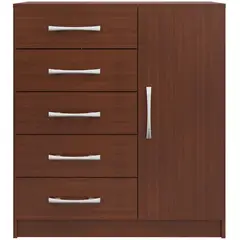 YARDAS - Cómoda 1 Puerta 5 Cajón(es) S265 83x88x40 cm Caoba