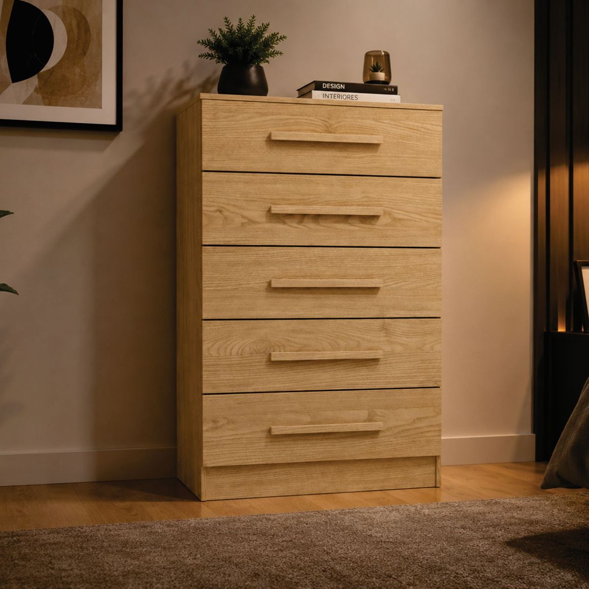 Cómoda 5 Cajón(es) S215 62x91x40 cm Teca, marca YARDAS - Foto 2