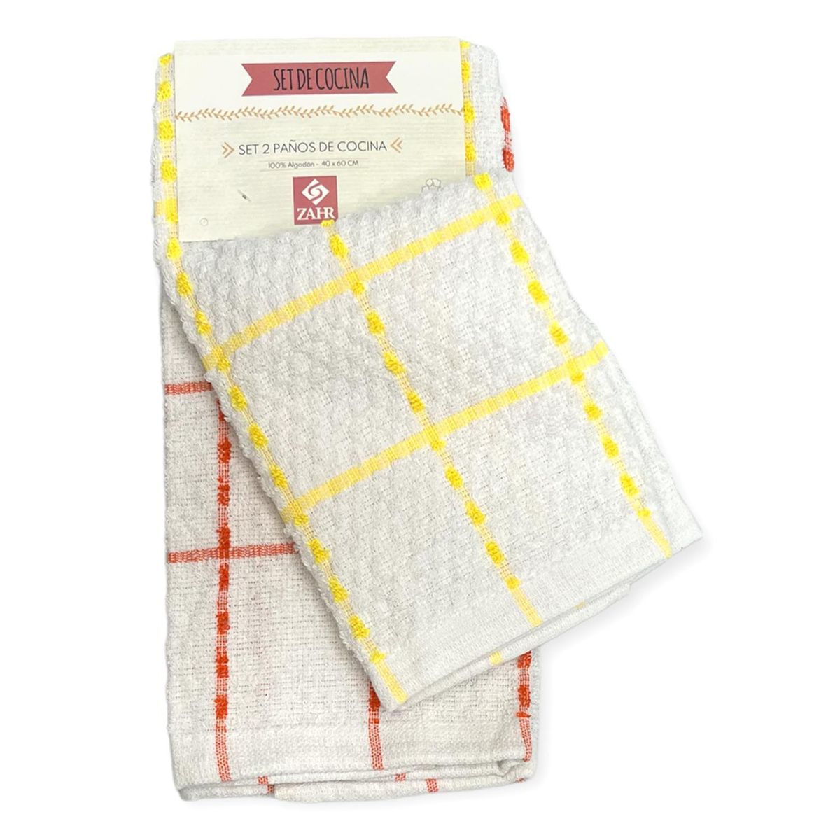 ZAHR - Set 2 paños de cocina 38x64 cm diseños surtidos