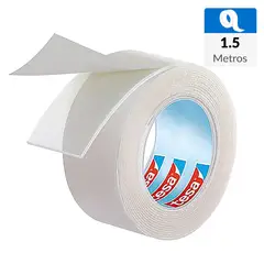 TESA - Cinta doble contacto 1,5mx19mm transparentes y vidrio 20 kg/m