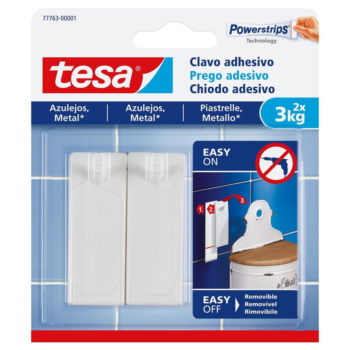 TESA - Clavo adhesivo para azulejos y metal 3 kg