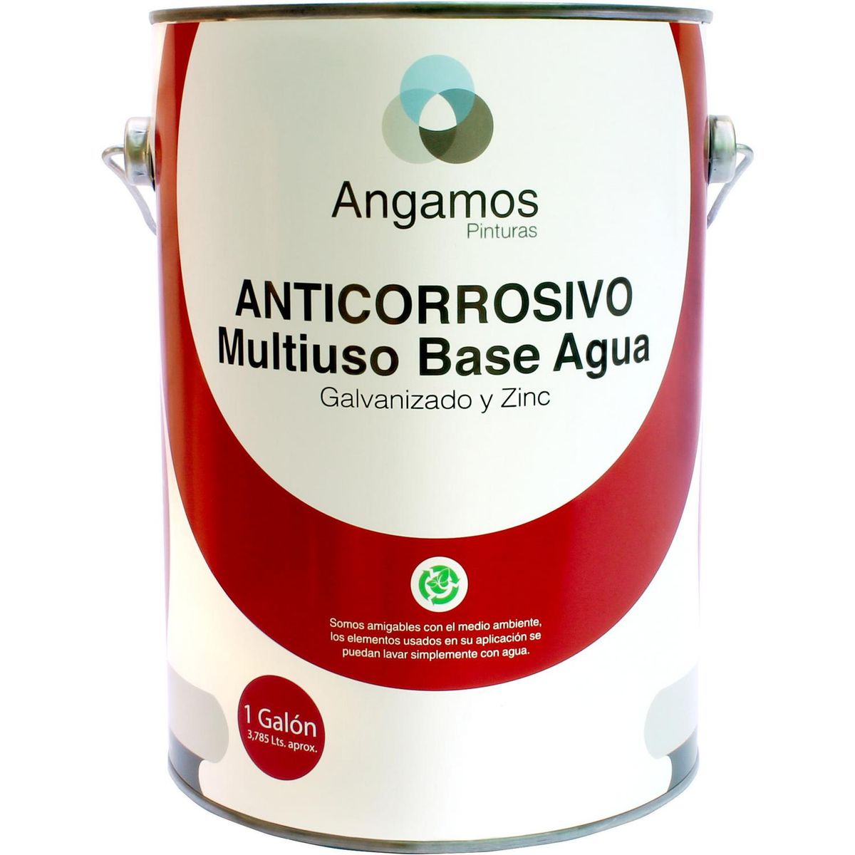 PINTURAS ANGAMOS - Anticorrosivo Base Agua Lata 3.8 l Mate Blanco