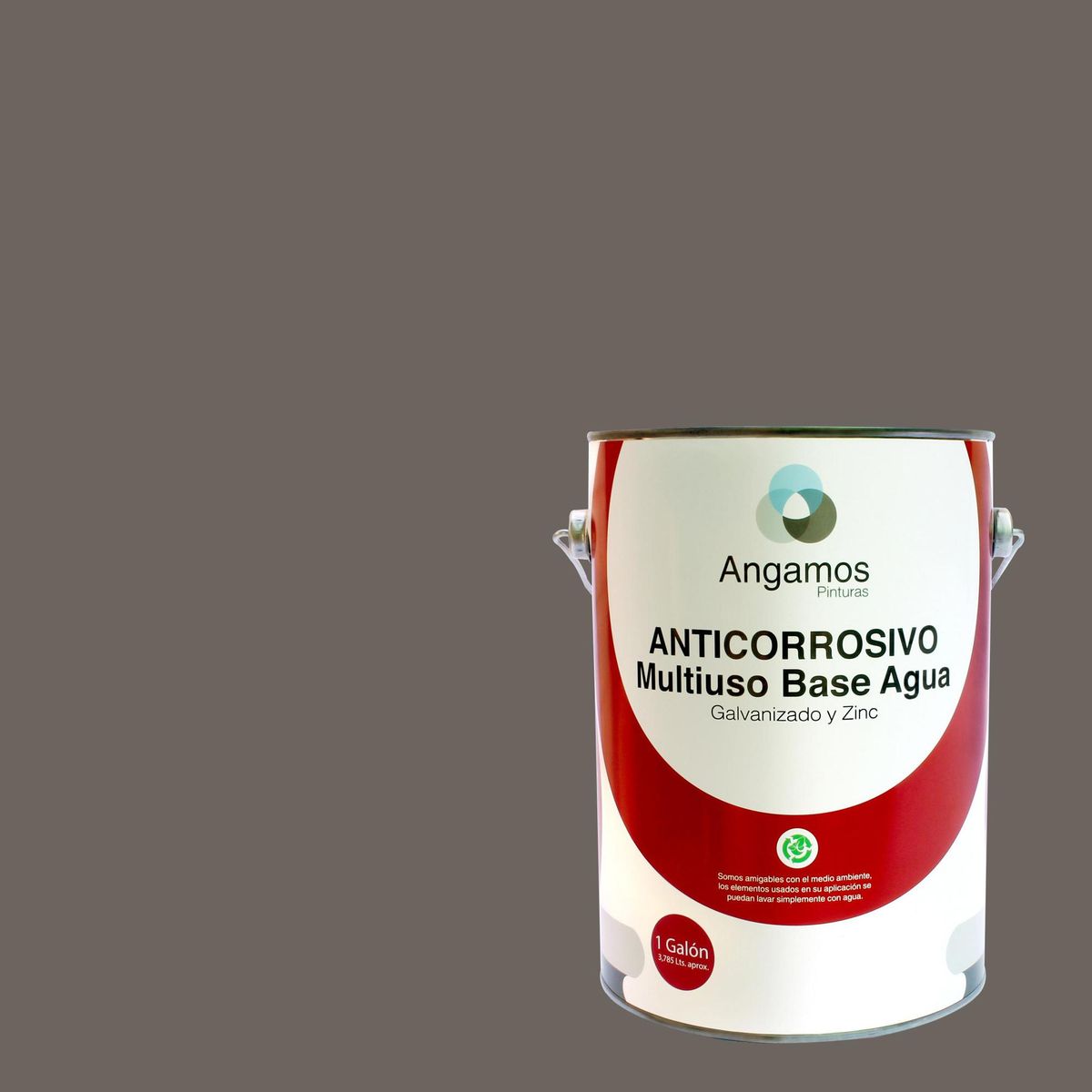 PINTURAS ANGAMOS - Anticorrosivo Base Agua Lata 3.8 l Mate Gris