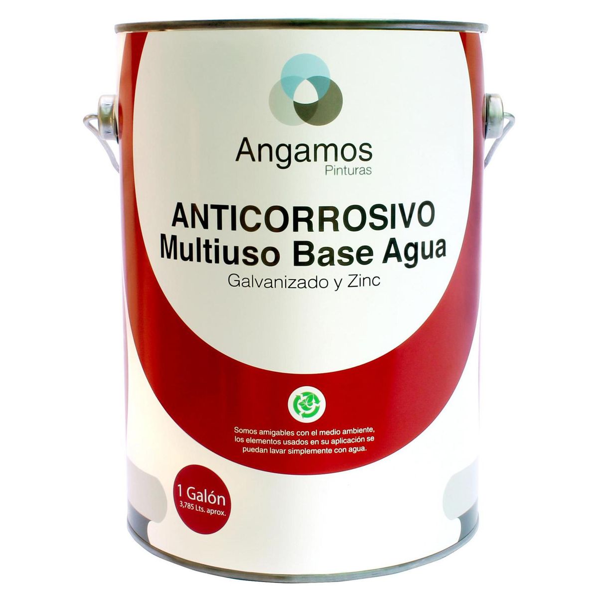 PINTURAS ANGAMOS - Anticorrosivo Base Agua Lata 3.8 l Mate Gris