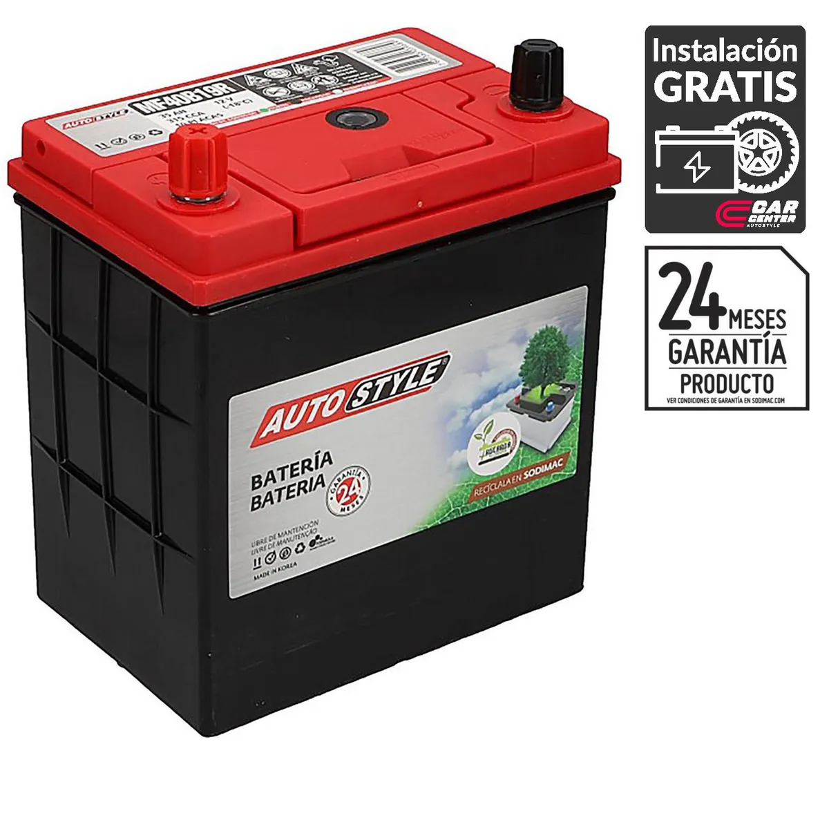 AUTOSTYLE - Batería de Auto 35 Ah Positivo Izquierdo 315 CCA