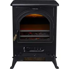 RECCO - Chimenea Eléctrica Ptc Clásica 1800 W Aire Forzado Negro