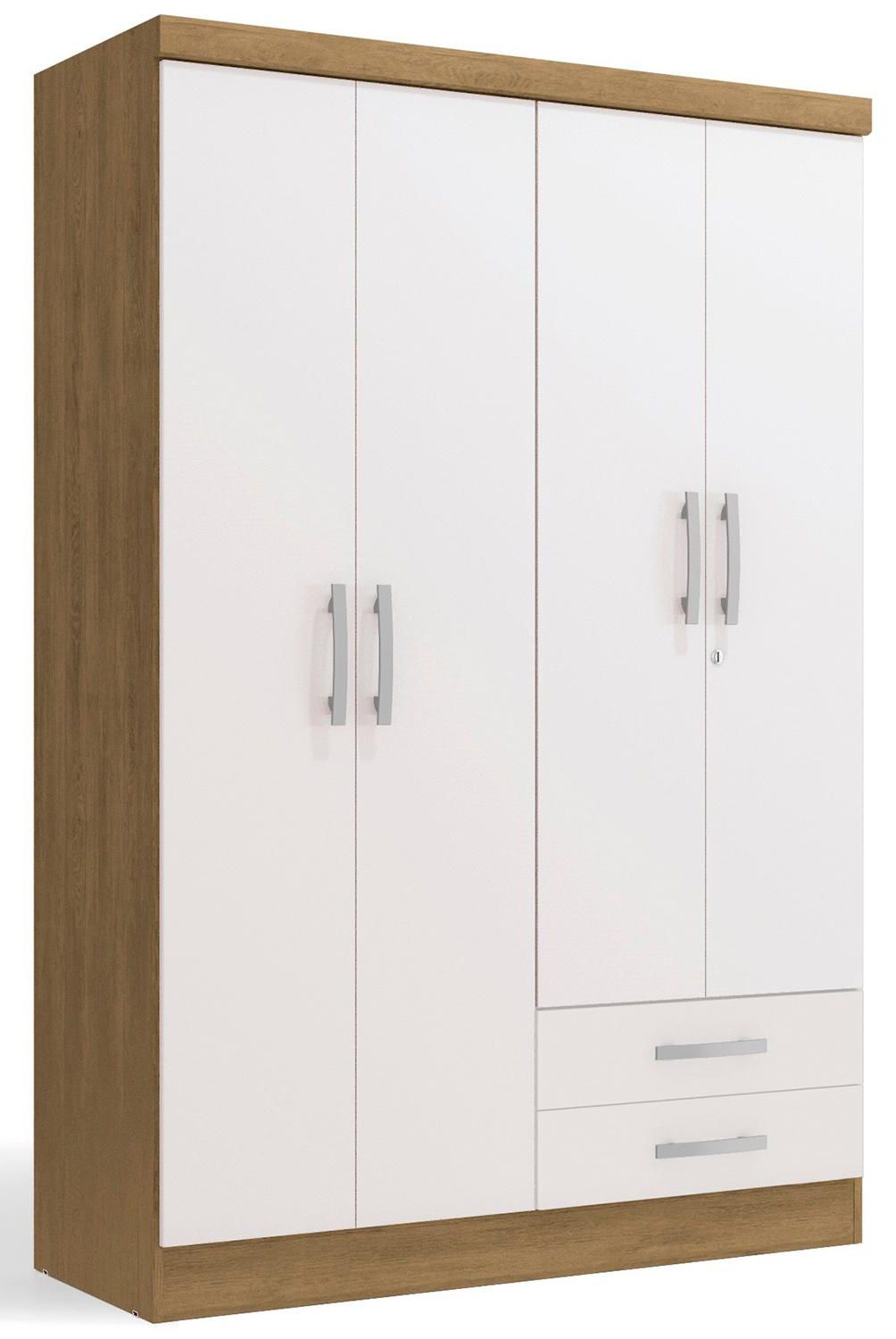 YARDAS - Clóset 4 Puerta(s) 2 Cajón(es) 2 Repisa(s) 121x180x47 cm Blanco