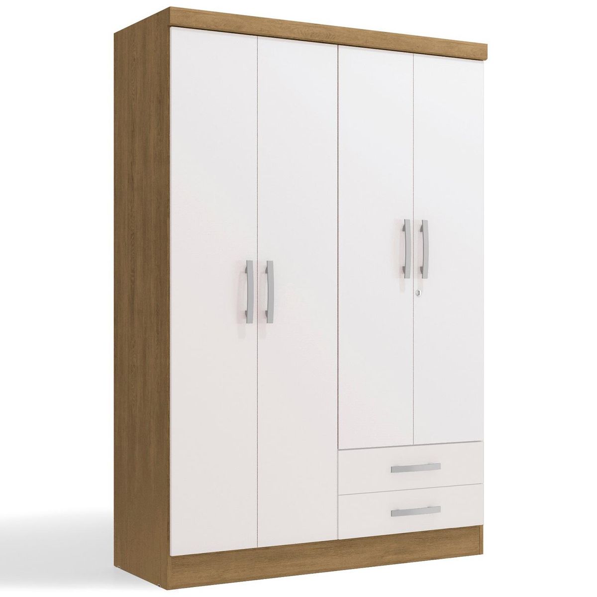 YARDAS - Clóset 4 Puerta(s) 2 Cajón(es) 2 Repisa(s) 121x180x47 cm Blanco