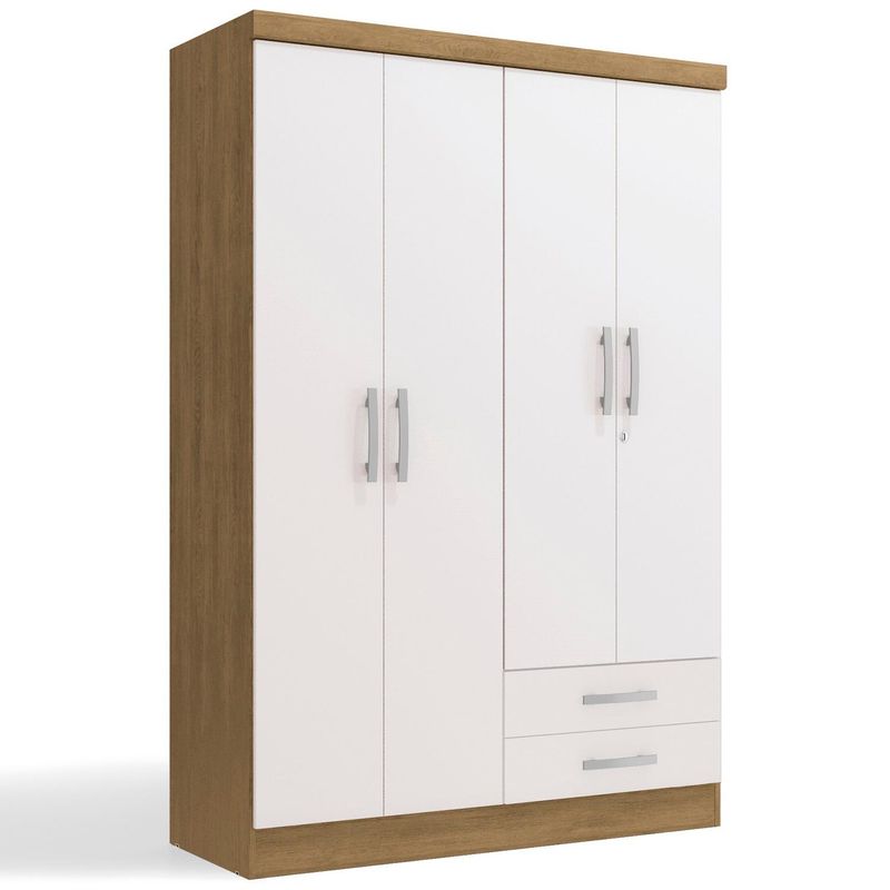 YARDAS - Clóset 4 Puerta(s) 2 Repisa(s) 121x180x47 cm Blanco