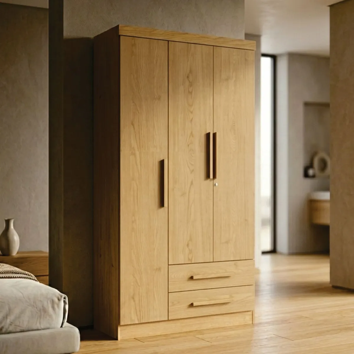 Clóset 3 Puerta(s) 2 Cajón(es) 3 Repisa(s) 91x180x47 cm Café, marca YARDAS - Foto 2
