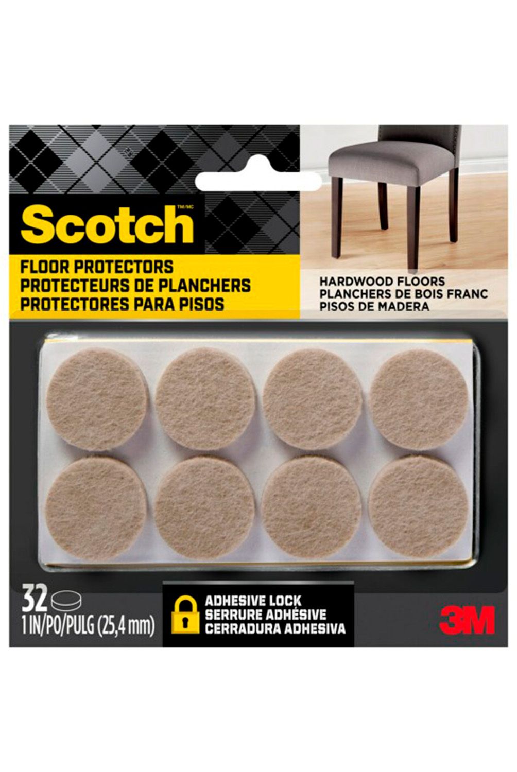 SCOTCH - Fieltros protectores circulares beige 32 unidades