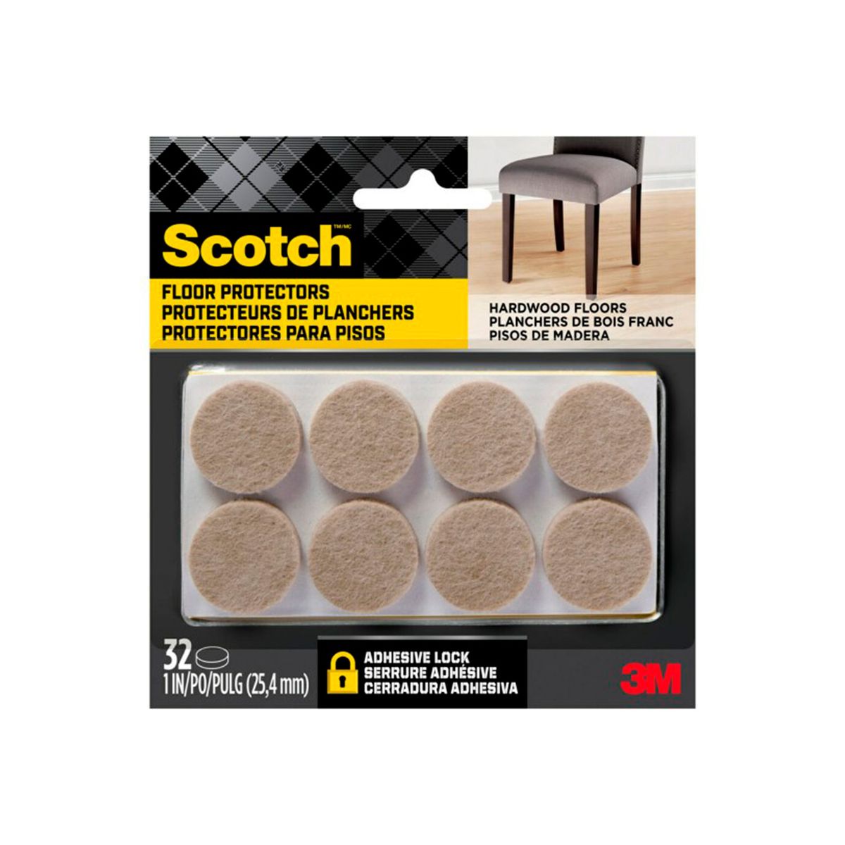 SCOTCH - Fieltros protectores circulares beige 32 unidades