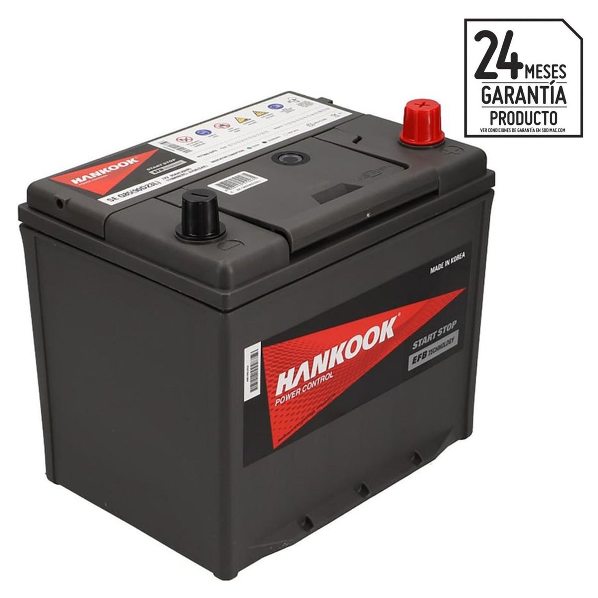 HANKOOK - Batería de Auto 65 Ah Positivo Derecho 670 CCA