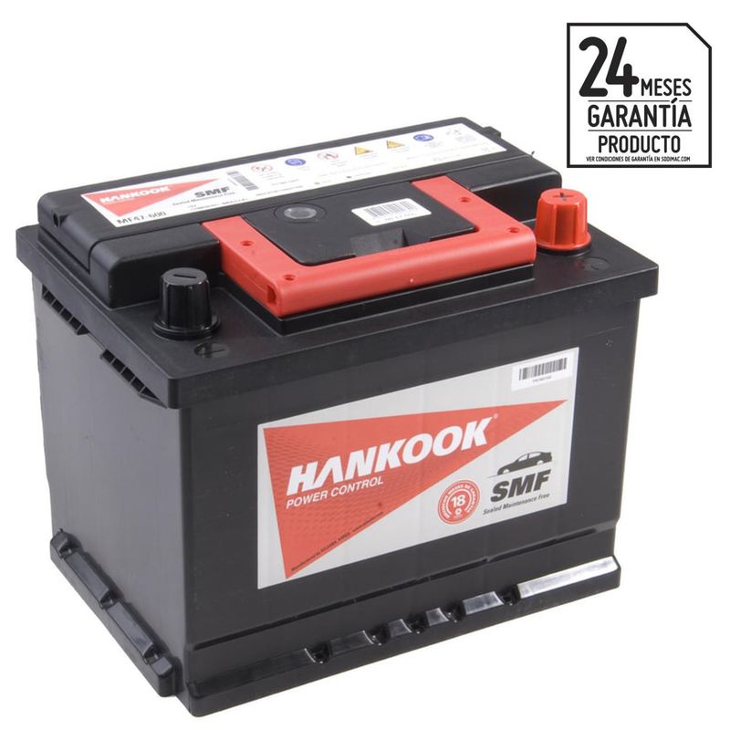 HANKOOK - Batería de Automóvil 60 Ah Positivo Derecho 600 CCA