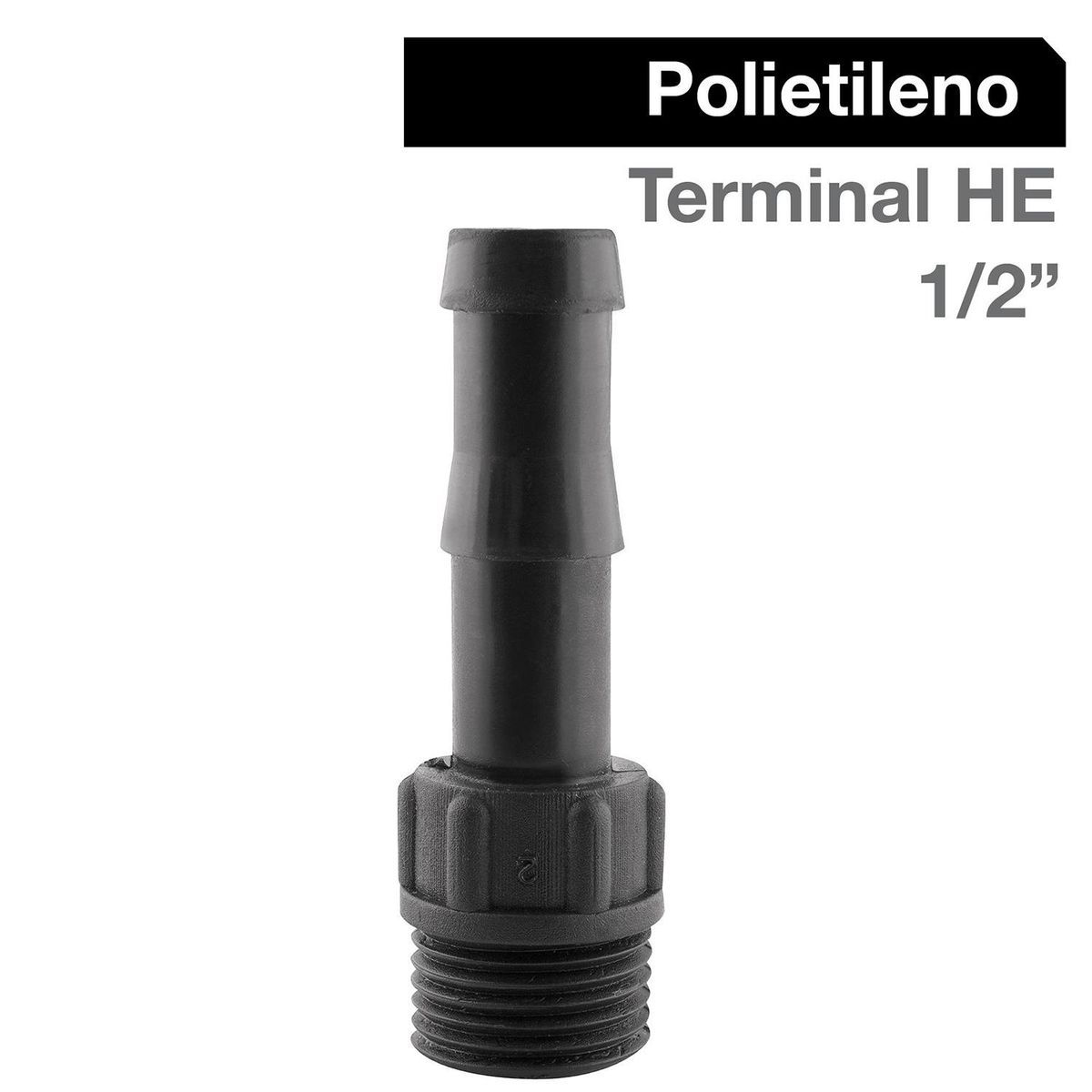 HOFFENS - Terminal Polietileno PACK 3 1/2" Negro 3u