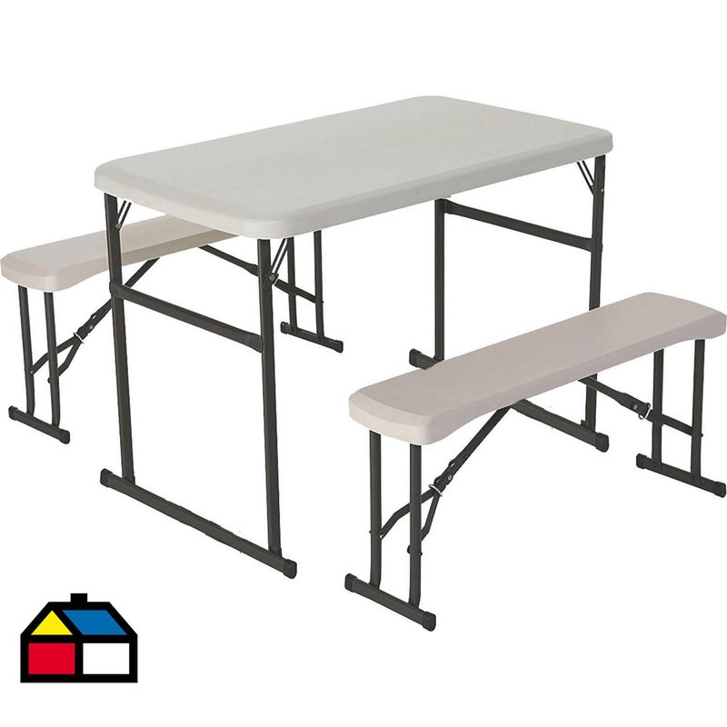 NORTHWEST - Set de Picnic Plegable Rectangular 113x68x73 cm Blanco