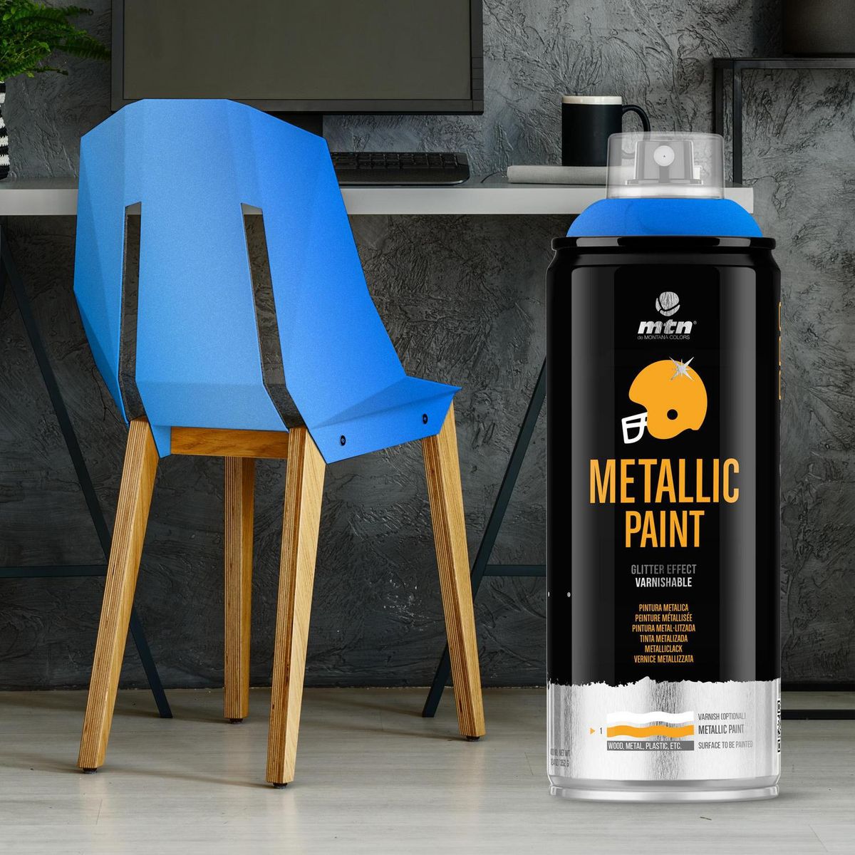 MONTANA COLORS - Pintura Metalizada Spray 0.4 l Brillante Azul