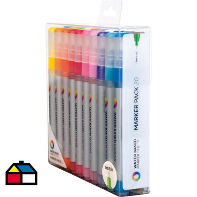 Rotulador base agua 20 colores 3mm