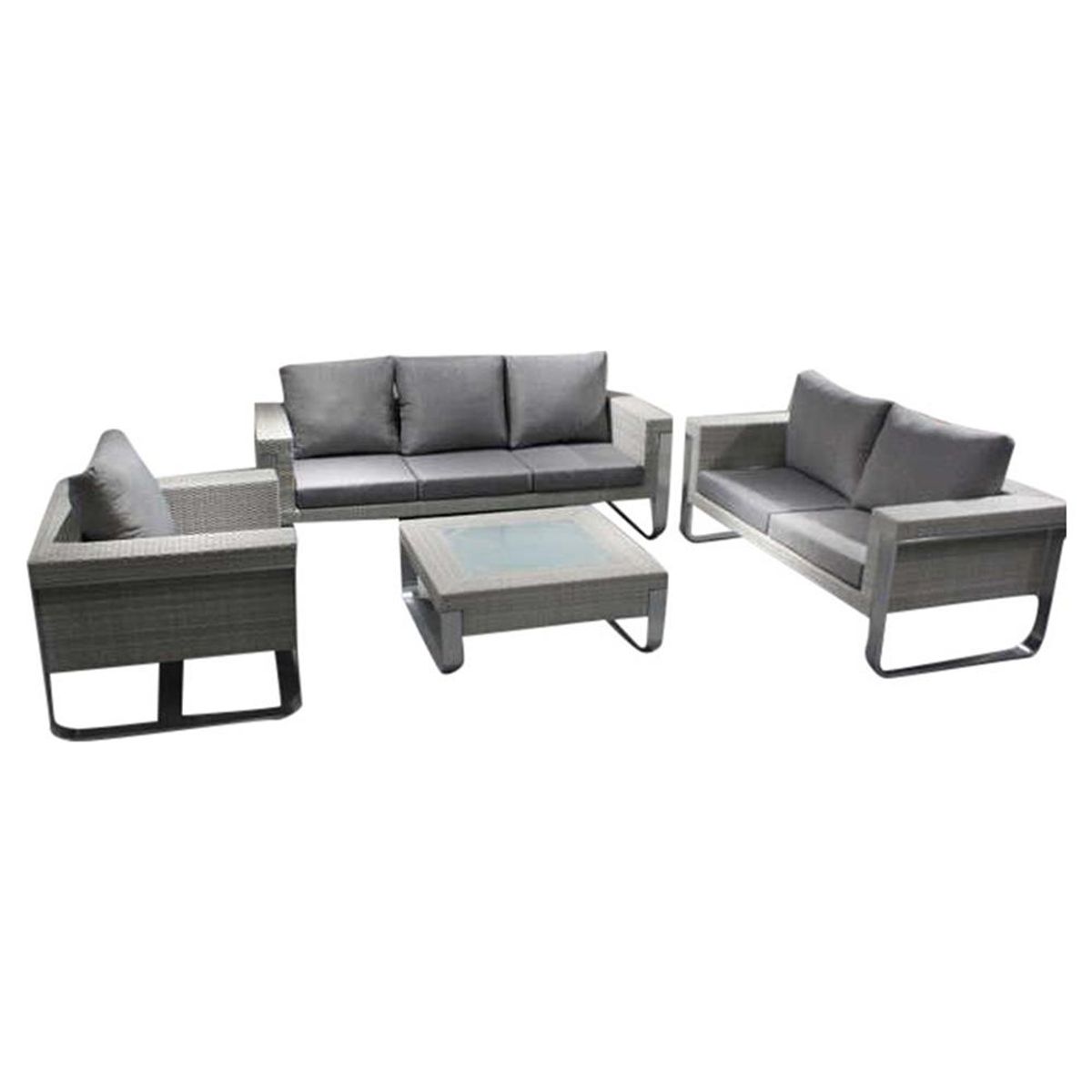 GRUPO LINK - Juego de Living de Terraza Bora 6 Personas Gris